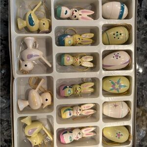 Pier I Vintage Miniature Spring Easter Ornament set in box